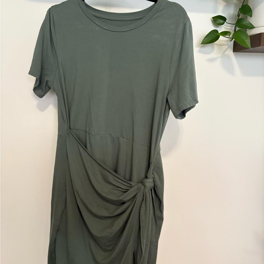 A new day Green wrap Knot Dress